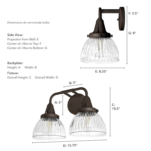Hunter Cypress Grove 2 Light Vanity in Onyx Bengal