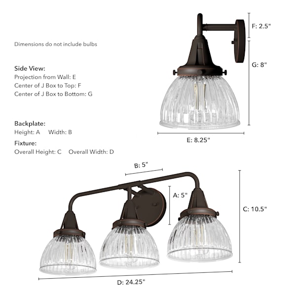 Hunter Cypress Grove 3 Light Vanity in Natural Iron