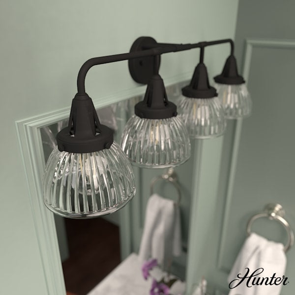 Hunter Cypress Grove 4 Light Vanity in Natural Iron
