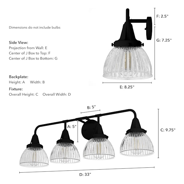 Hunter Cypress Grove 4 Light Vanity in Natural Iron