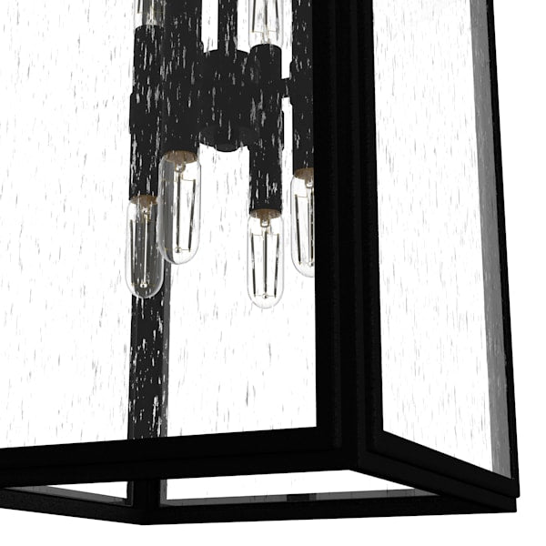 Hunter Felippe 8 Light Pendant in Natural Iron with Clear Seeded Glass