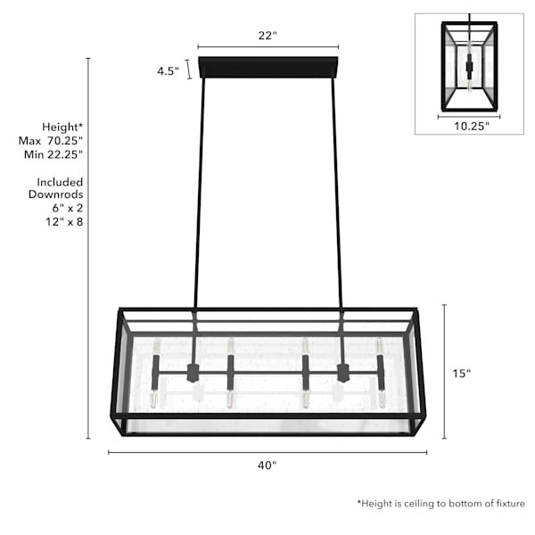 Hunter Felippe 8 Light Chandelier in Natural Iron