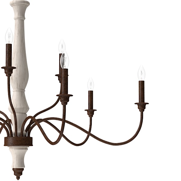 Hunter Teren 9  Light 2-Tier Chandelier - Distressed White/Textured Rust