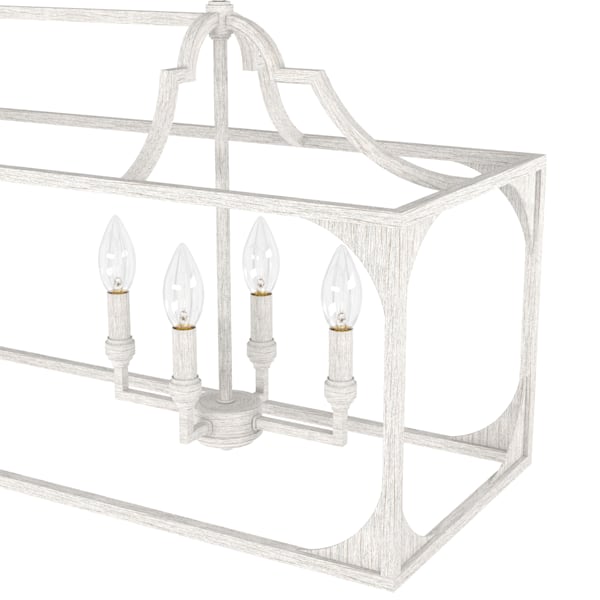 Hunter Highland Hill 8 Light Linear Chandelier in Distressed White
