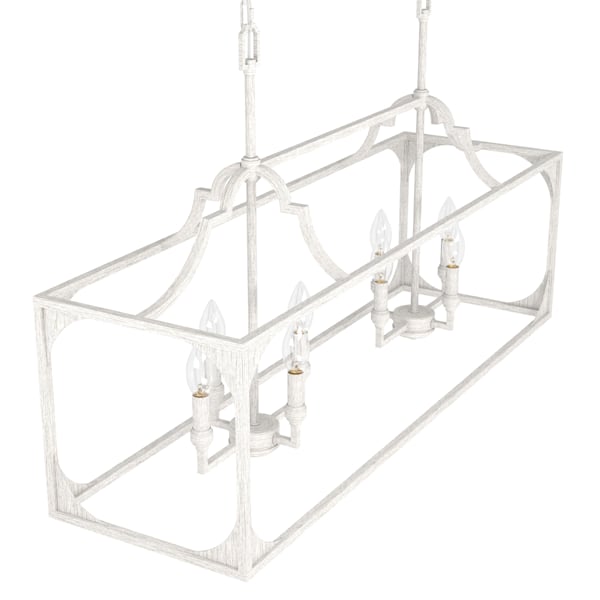 Hunter Highland Hill 8 Light Linear Chandelier in Distressed White