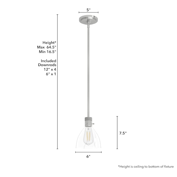Hunter Van Nuys 1 Light Mini Pendant