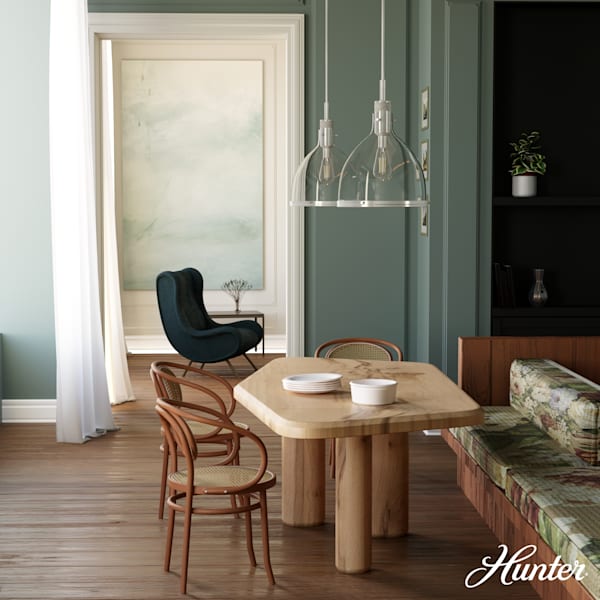 Hunter Van Nuys 1 light 16 Inch Pendant in Brushed Nickel