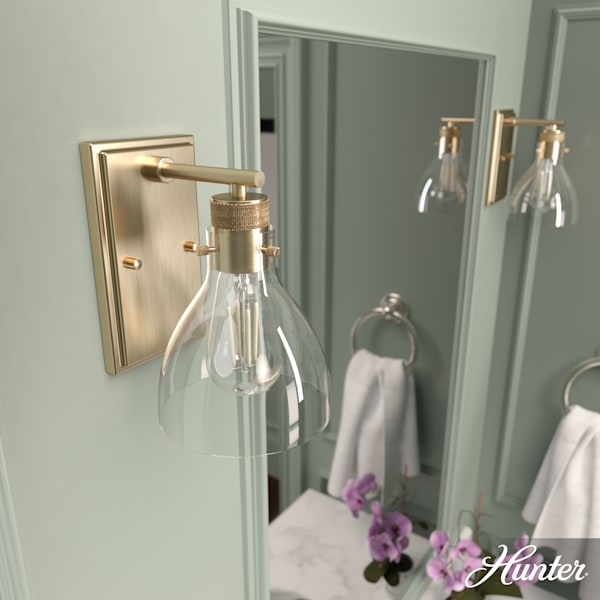 Hunter Van Nuys 1 Light Wall Sconce in Alturas Gold