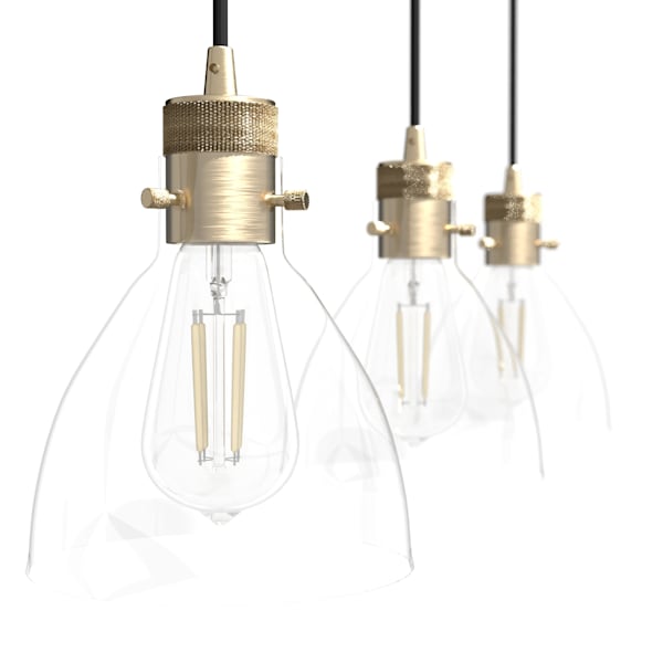 Hunter Van Nuys 3 Light Linear Cluster in Alturas Gold