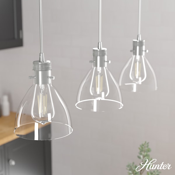 Hunter Van Nuys 3 Light Linear Cluster in Brushed Nickel