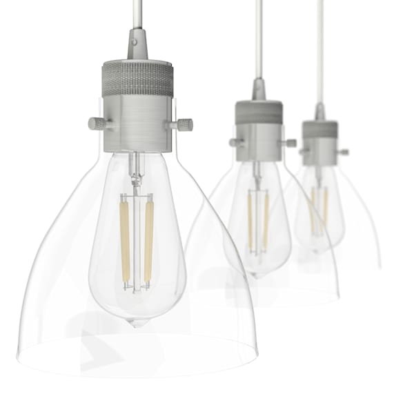 Hunter Van Nuys 3 Light Linear Cluster in Brushed Nickel