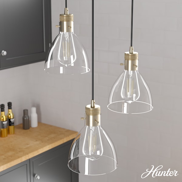 Hunter Van Nuys 3 Light Round Cluster in Alturas Gold