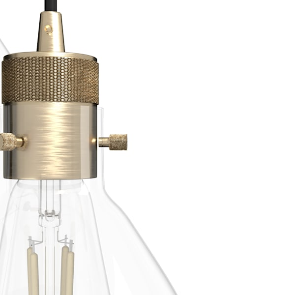 Hunter Van Nuys 3 Light Round Cluster in Alturas Gold