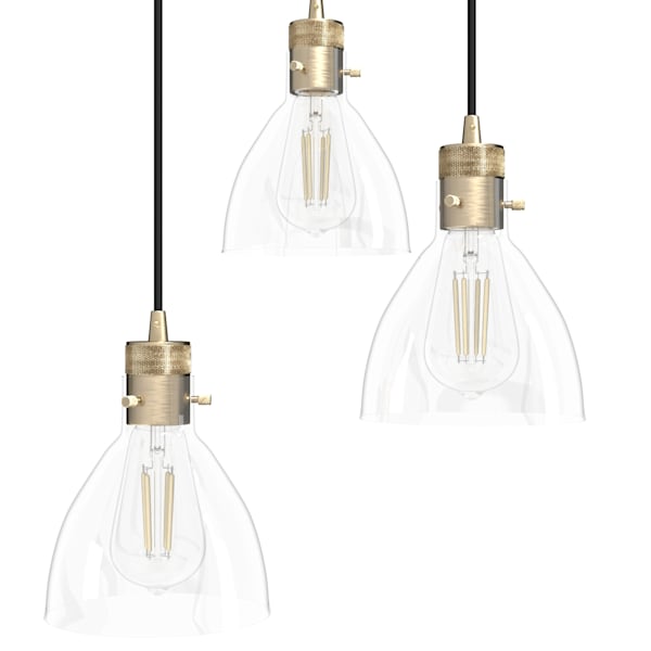 Hunter Van Nuys 3 Light Round Cluster in Alturas Gold