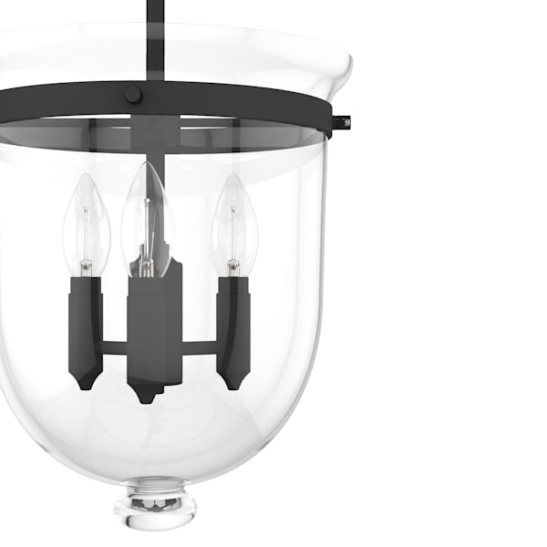 Hunter Belltown 3 Light Pendant in Natural Iron