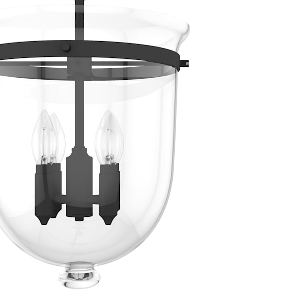 Hunter Belltown 4 Light Pendant in Natural Iron