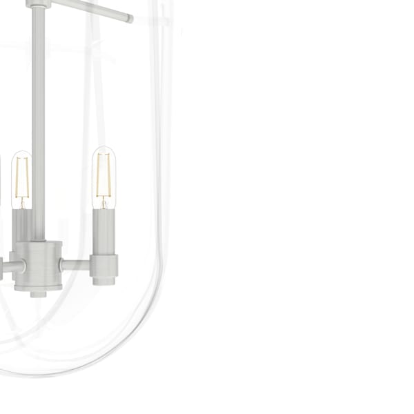 Hunter Sacha 3 Light Cloche Pendant in Brushed Nickel