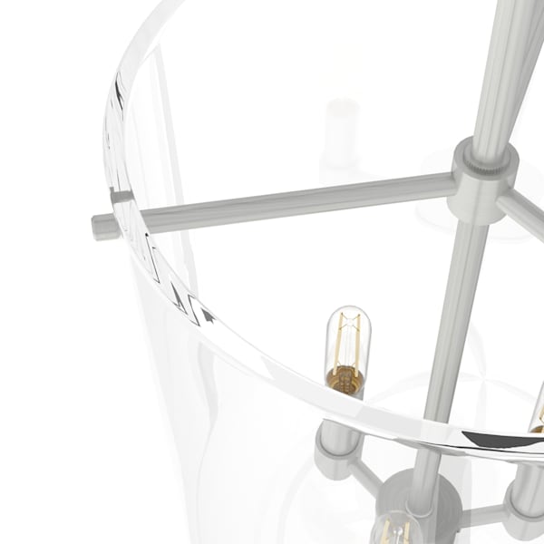 Hunter Sacha 3 Light Cloche Pendant in Brushed Nickel