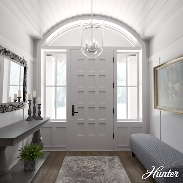 Hunter Sacha 4 Light Pendant in Brushed Nickel