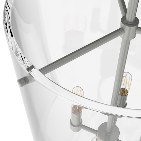 Hunter Sacha 4 Light Pendant in Brushed Nickel