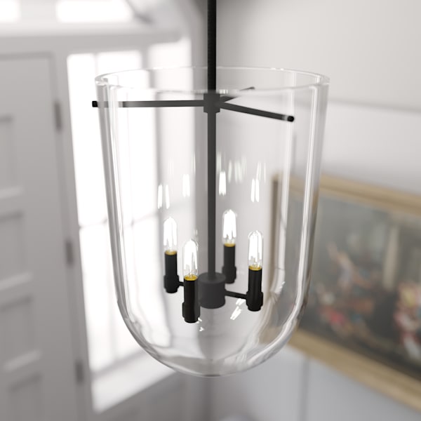 Hunter Sacha 4 Light Pendant in Natural Iron