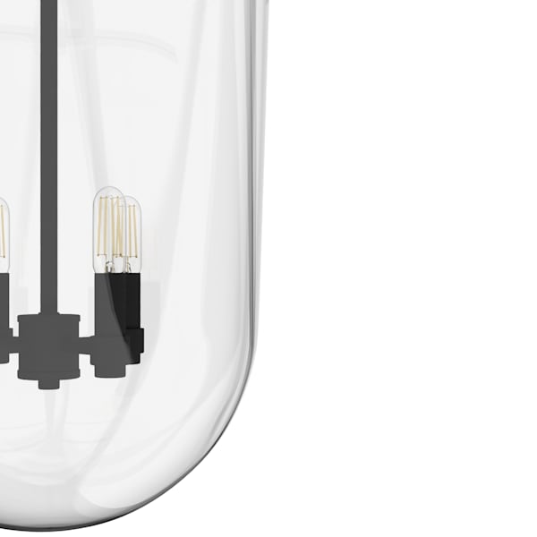 Hunter Sacha 4 Light Pendant in Natural Iron