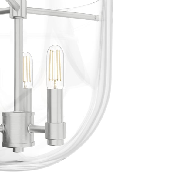 Hunter Sacha 3 Light Semi-Flush Mount in Brushed Nickel