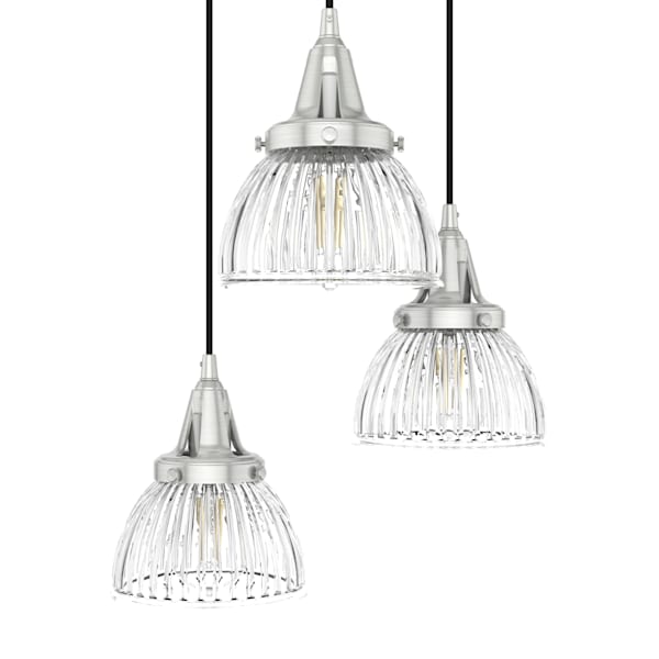 Hunter Cypress Grove 3 Light Round Chandelier in Brushed Nickel