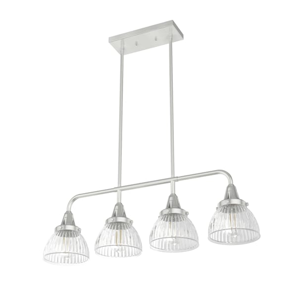 Hunter Cypress Grove 4 Light Linear Chandelier in Brushed Nickel