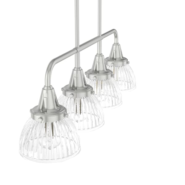 Hunter Cypress Grove 4 Light Linear Chandelier in Brushed Nickel