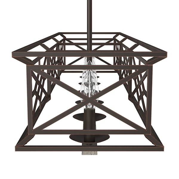 Hunter Langwood 6 Light Linear Chandelier in Onyx Bengal