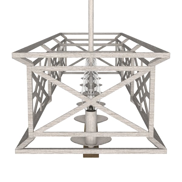 Hunter Langwood 6 Light Linear Chandelier in Distressed White