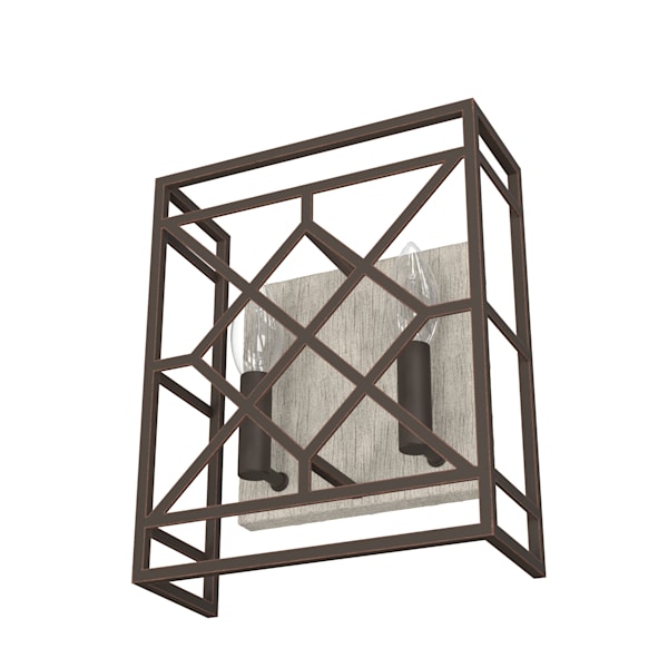 Hunter Langwood 2 Light Wall Sconce in Onyx Bengal