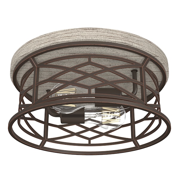 Hunter Langwood 2 Light Flush Mount in Onyx Bengal