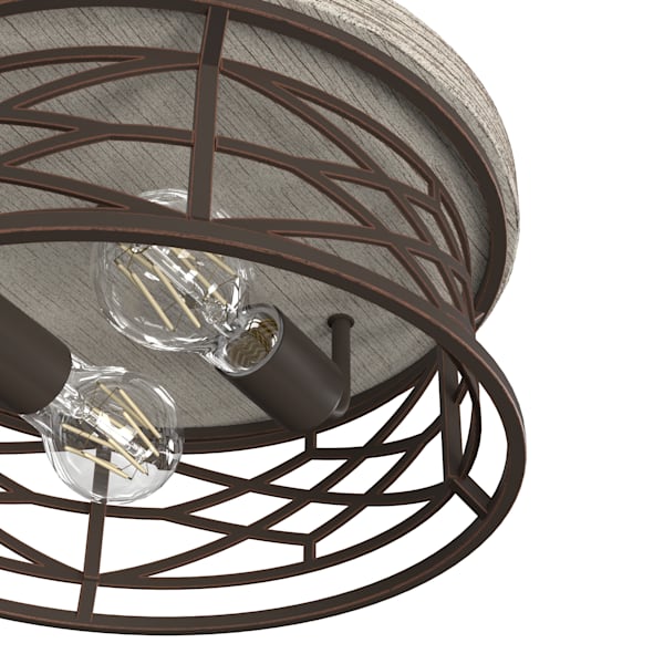 Hunter Langwood 2 Light Flush Mount in Onyx Bengal