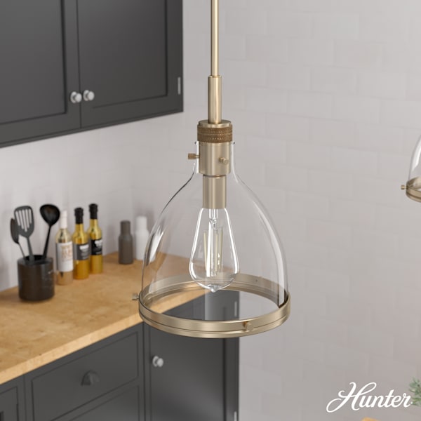 Hunter Van Nuys 1 light 10 Inch Pendant in Alturas Gold