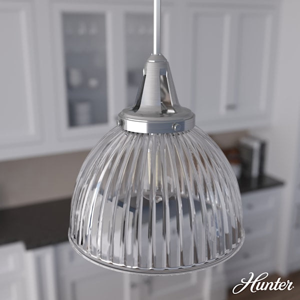 Hunter Cypress Grove 1 Light 13 Inch Pendant in Brushed Nickel