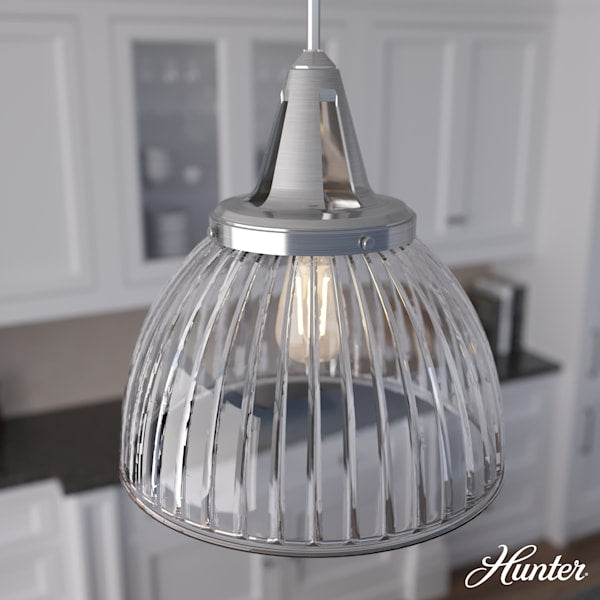 Hunter Cypress Grove 1 Light 16 Inch Pendant in Brushed Nickel