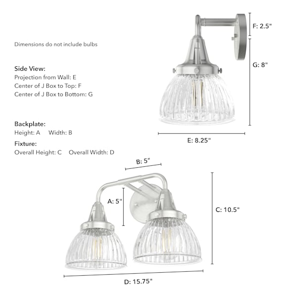 Hunter Cypress Grove 2 Light Vanity in Brushed Nickel