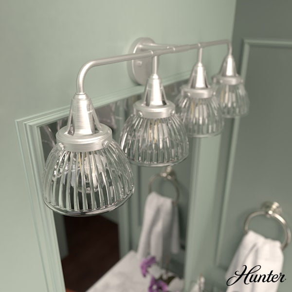 Hunter Cypress Grove 4 Light Vanity in Brushed Nickel