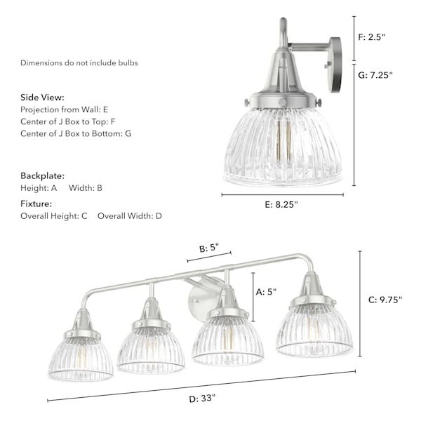 Hunter Cypress Grove 4 Light Vanity in Brushed Nickel