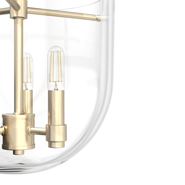 Hunter Sacha 3 Light Semi-Flush Mount in Alturas Gold