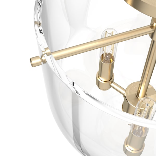 Hunter Sacha 3 Light Semi-Flush Mount in Alturas Gold