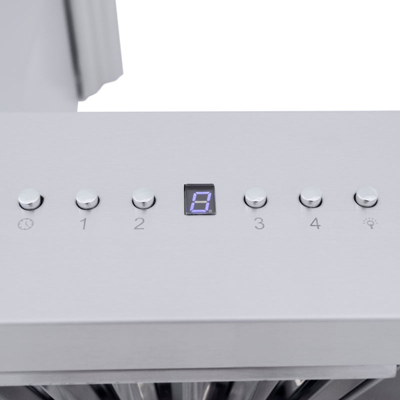 ZLINE 667CRN Professional 400 CFM Convertible Vent Wall Mount Range Hood in Stainless Steel with Crown Molding