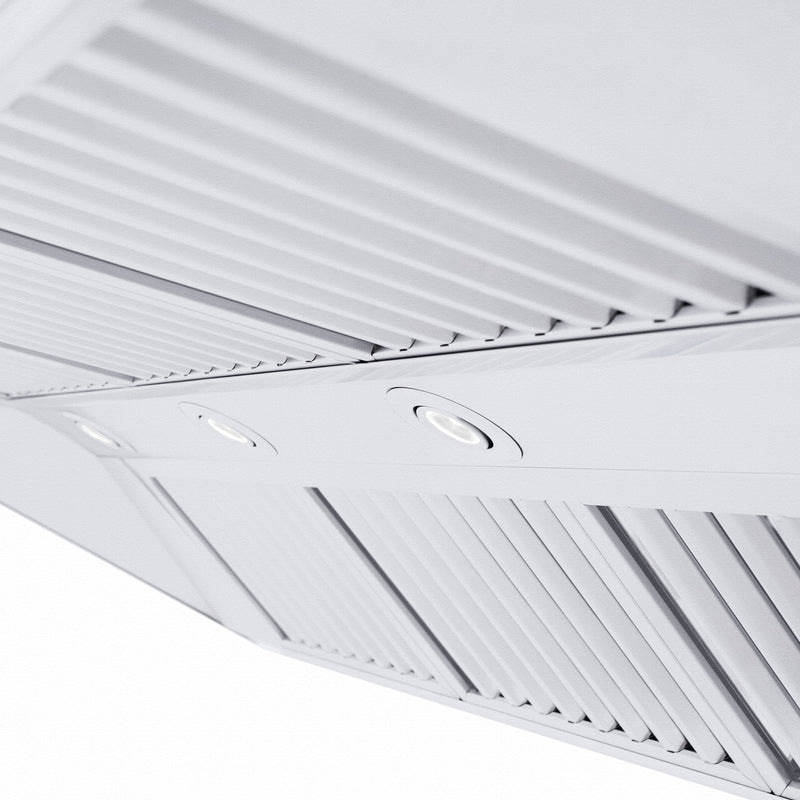 ZLINE 667CRN Professional 400 CFM Convertible Vent Wall Mount Range Hood in Stainless Steel with Crown Molding