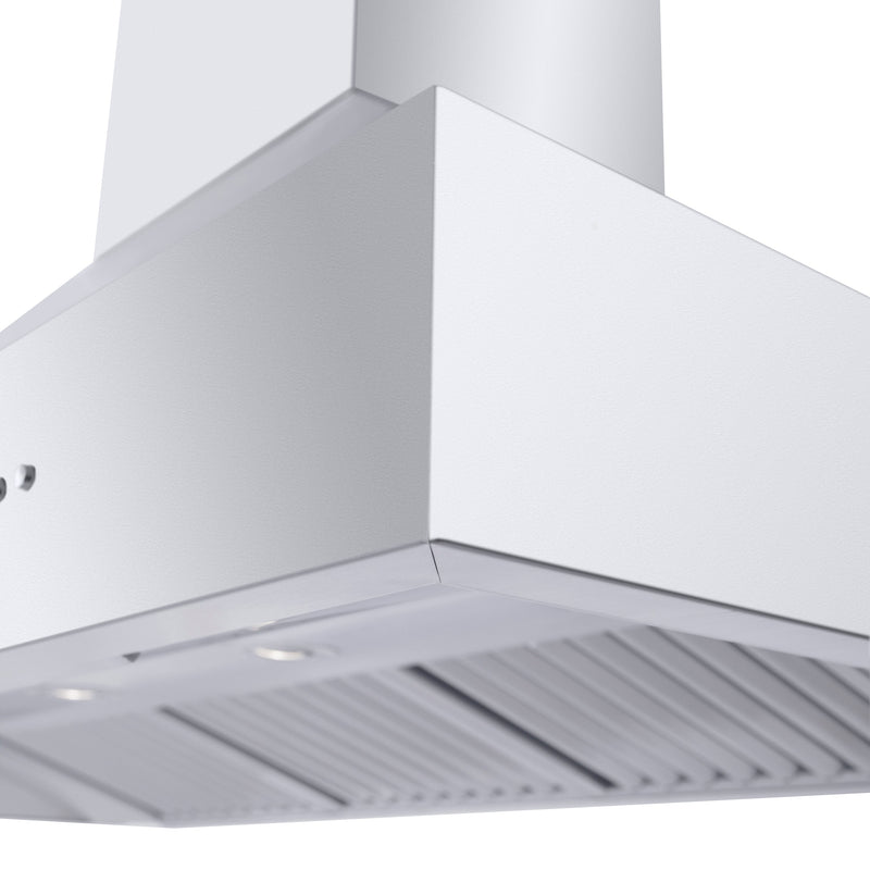 ZLINE 667CRN Professional 400 CFM Convertible Vent Wall Mount Range Hood in Stainless Steel with Crown Molding