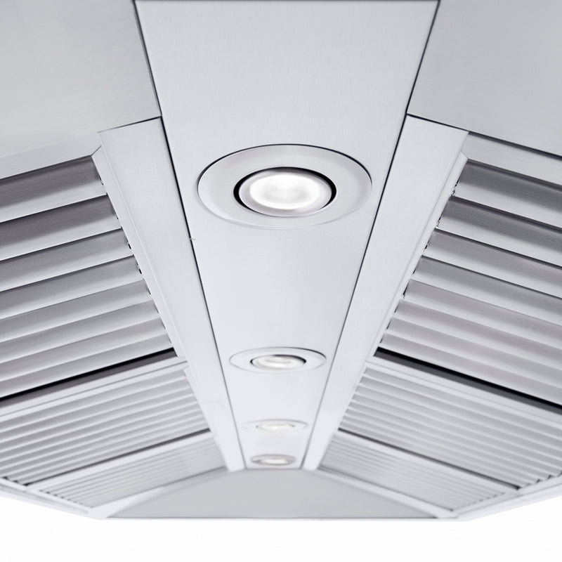 ZLINE 667CRN Professional 400 CFM Convertible Vent Wall Mount Range Hood in Stainless Steel with Crown Molding