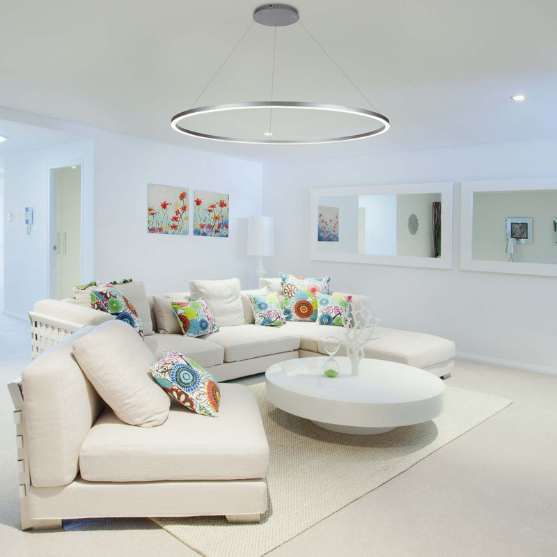 VONN Tania 51" VMC34912AL Modern Circular LED Chandelier in Silver