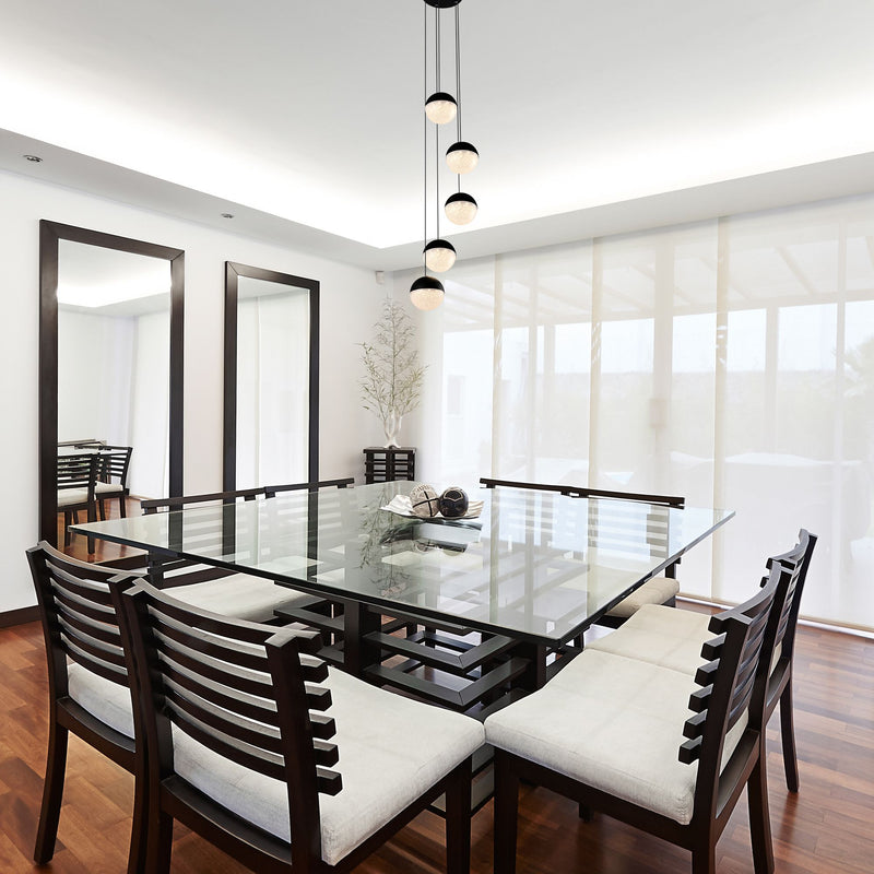 VONN Ravello 5-Light VAC3285BL Integrated LED Chandelier with Globe Shades in Black