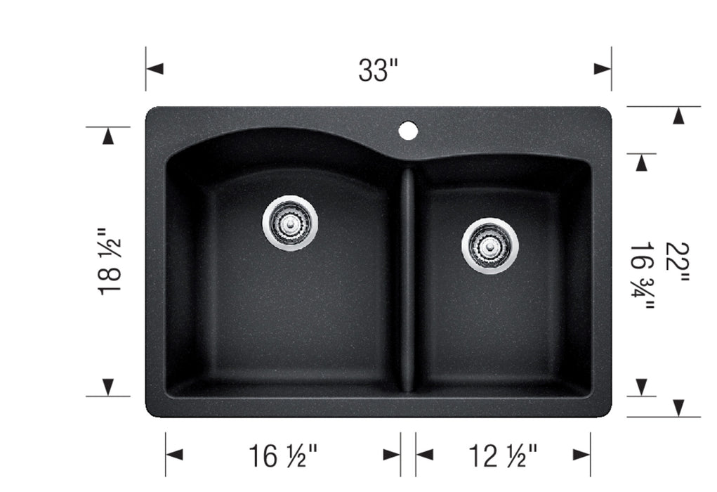 Blanco Diamond 1-3/4 Bowl Dual Mount SILGRANIT Kitchen Sink